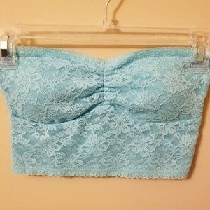Light Blue Bandeau Top